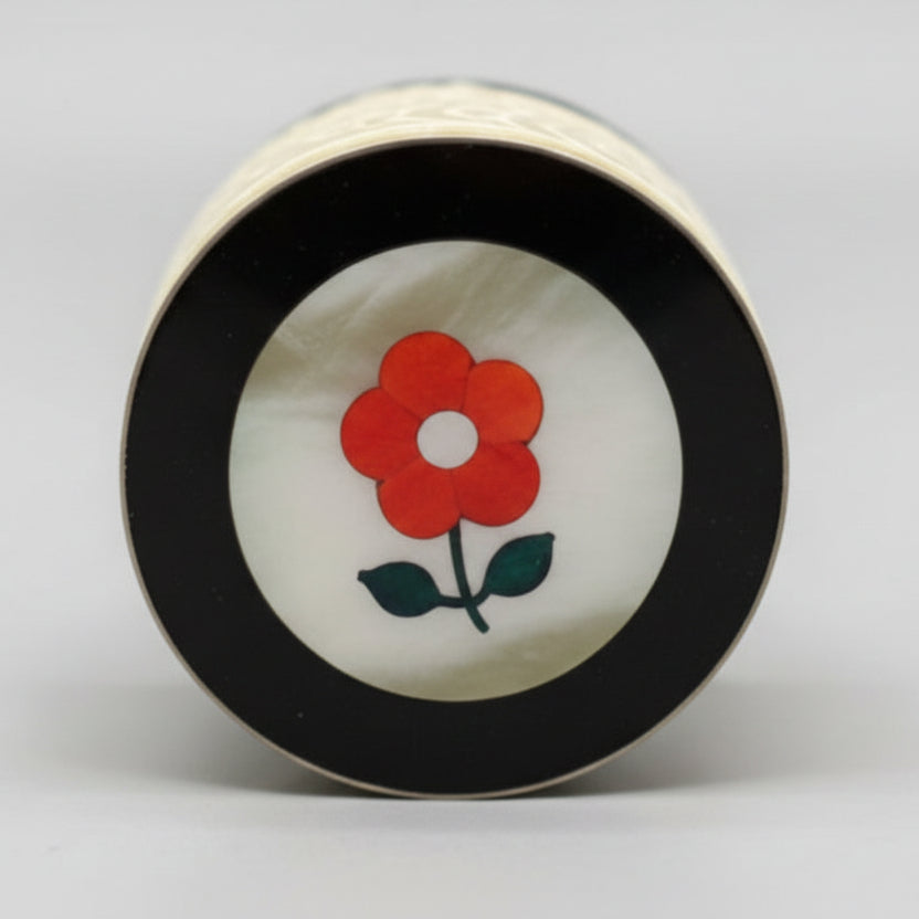 New! Geranium Vetiver Solid Perfume in Abalone Flower Inlay Pill Case